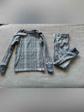 The Honest Company Gray Plaid Thermal Pajama Set